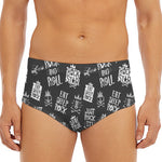 Rock And Roll Music Pattern Print Men's Triangle Swim Briefs