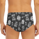 Rock And Roll Music Pattern Print Men's Triangle Swim Briefs