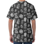 Rock And Roll Music Pattern Print Men's Velvet T-Shirt