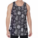 Rock And Roll Music Pattern Print Men's Velvet Tank Top