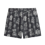Rock And Roll Music Pattern Print Mesh Shorts