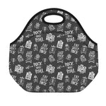 Rock And Roll Music Pattern Print Neoprene Lunch Bag