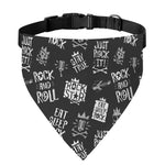 Rock And Roll Music Pattern Print Over The Collar Dog Bandana