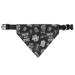 Rock And Roll Music Pattern Print Over The Collar Dog Bandana