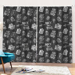 Rock And Roll Music Pattern Print Pencil Pleat Curtains