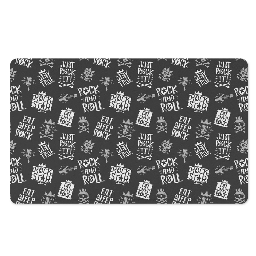 Rock And Roll Music Pattern Print Polyester Doormat
