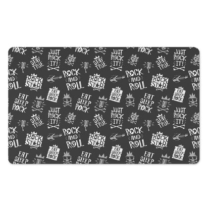 Rock And Roll Music Pattern Print Polyester Doormat