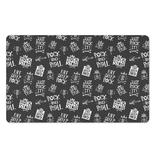 Rock And Roll Music Pattern Print Polyester Doormat