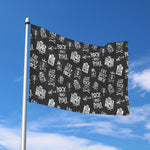 Rock And Roll Music Pattern Print Polyester Flag