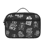 Rock And Roll Music Pattern Print Portable Lunch Bag