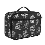 Rock And Roll Music Pattern Print Portable Lunch Bag