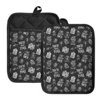 Rock And Roll Music Pattern Print Pot Holders With Pocket