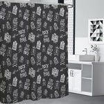 Rock And Roll Music Pattern Print Premium Shower Curtain