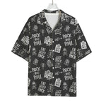 Rock And Roll Music Pattern Print Rayon Hawaiian Shirt