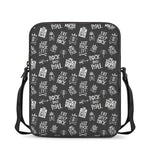 Rock And Roll Music Pattern Print Rectangular Crossbody Bag