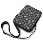Rock And Roll Music Pattern Print Rectangular Crossbody Bag