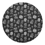 Rock And Roll Music Pattern Print Round Blanket
