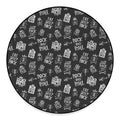 Rock And Roll Music Pattern Print Round Floor Mat