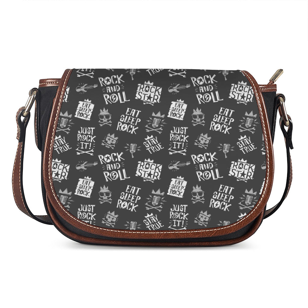 Rock And Roll Music Pattern Print Saddle Bag
