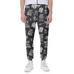 Rock And Roll Music Pattern Print Scuba Joggers