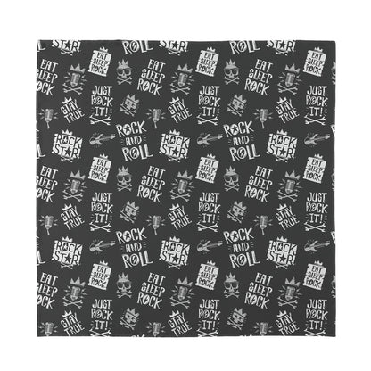 Rock And Roll Music Pattern Print Silk Bandana