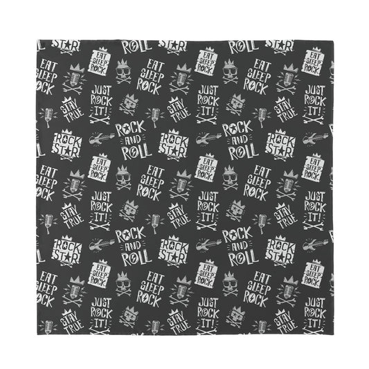 Rock And Roll Music Pattern Print Silk Bandana