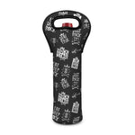 Rock And Roll Music Pattern Print Single Neoprene Wine Tote