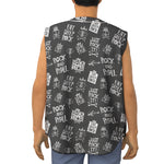 Rock And Roll Music Pattern Print Sleeveless Baseball Jersey