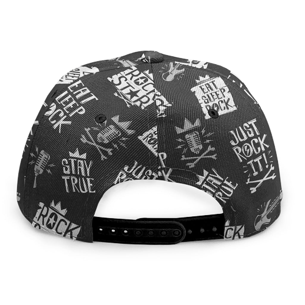 Rock And Roll Music Pattern Print Snapback Cap