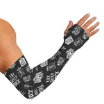 Rock And Roll Music Pattern Print Sun Protection Arm Sleeves