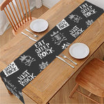 Rock And Roll Music Pattern Print Table Runner