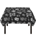 Rock And Roll Music Pattern Print Tablecloth