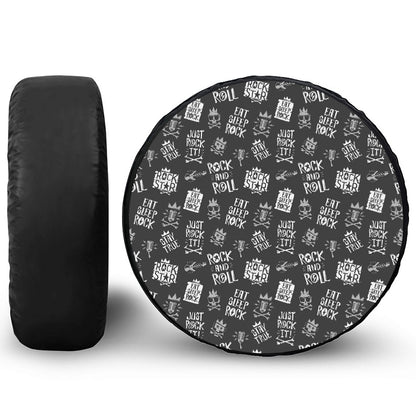 Rock And Roll Music Pattern Print Tire Cover