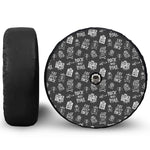 Rock And Roll Music Pattern Print Tire Cover With Camera Hole