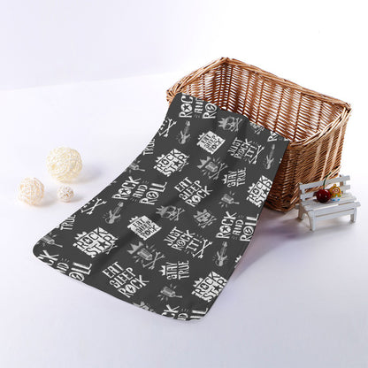 Rock And Roll Music Pattern Print Towel