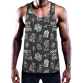 Rock And Roll Music Pattern Print Men's Workout Tank Top
