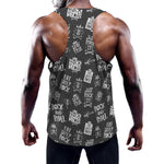 Rock And Roll Music Pattern Print Training Tank Top
