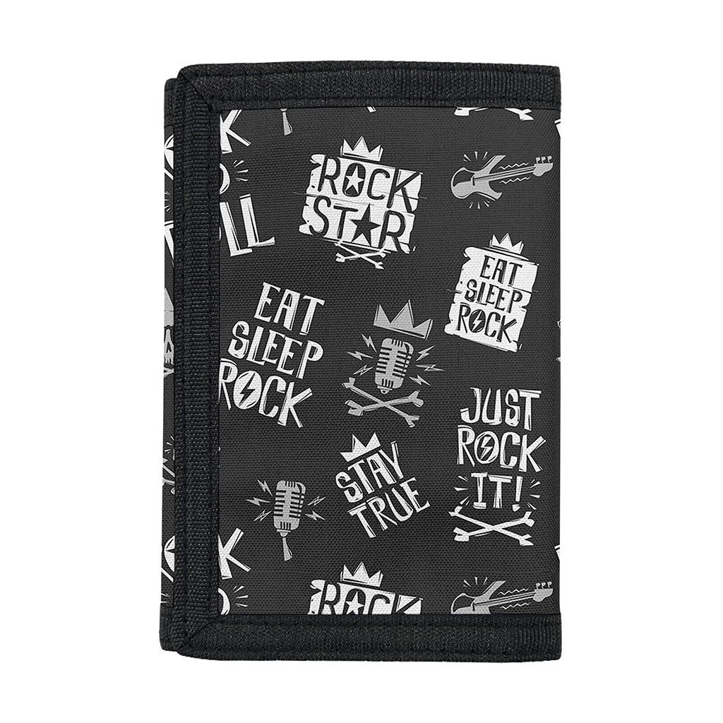 Rock And Roll Music Pattern Print Trifold Wallet