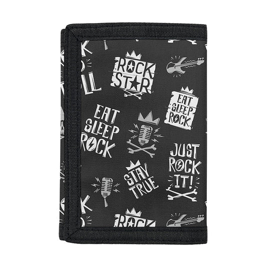 Rock And Roll Music Pattern Print Trifold Wallet