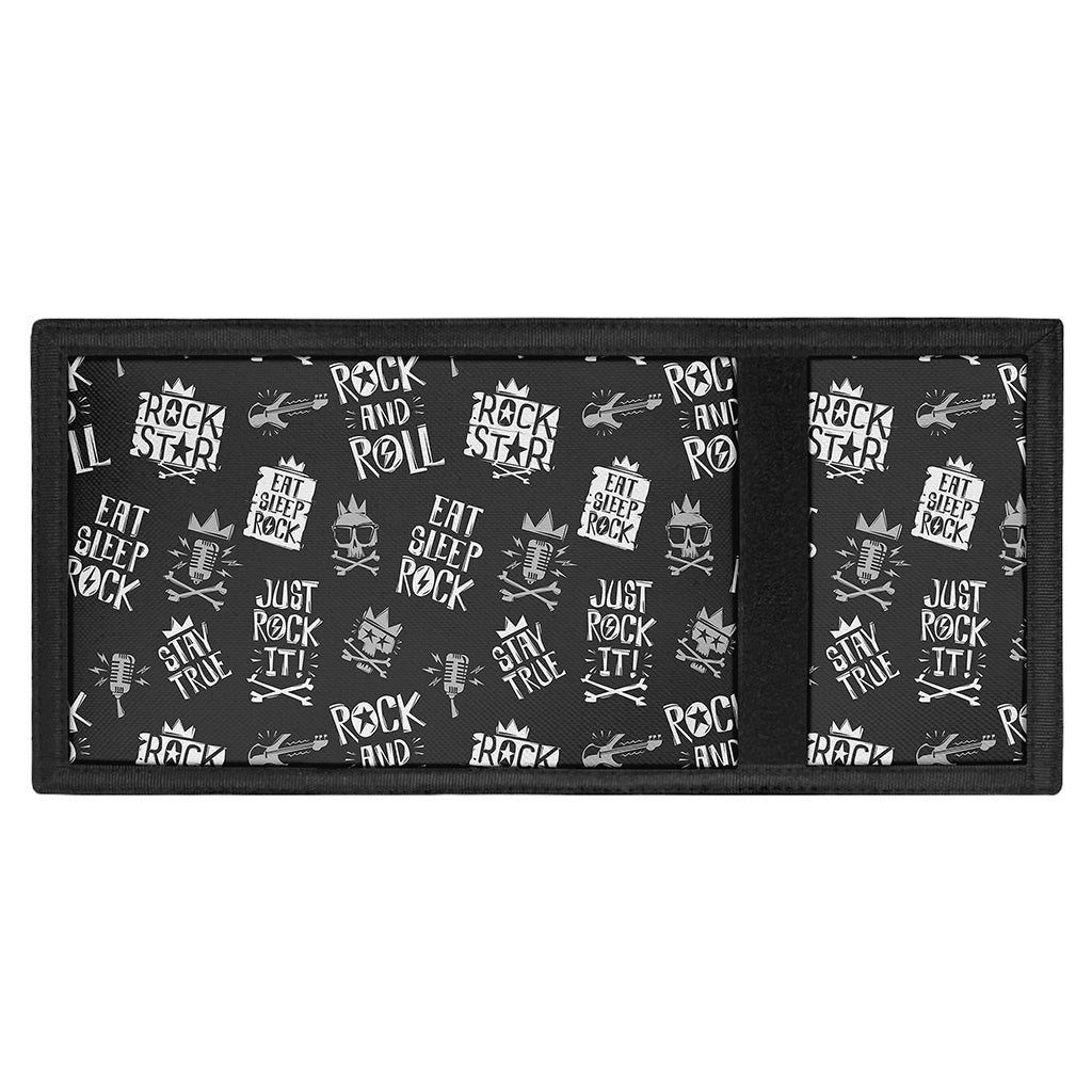 Rock And Roll Music Pattern Print Trifold Wallet