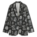 Rock And Roll Music Pattern Print Women's Blazer