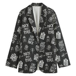 Rock And Roll Music Pattern Print Women's Cotton Blazer