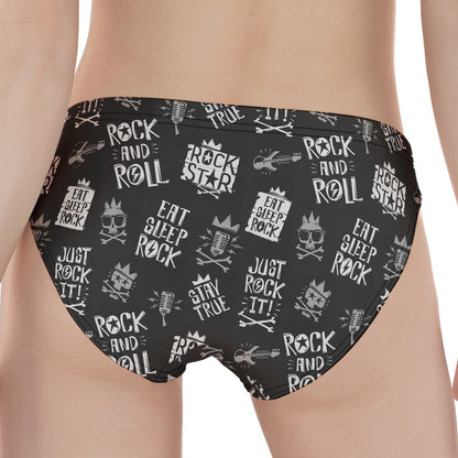 Rock And Roll Music Pattern Print Women's Panties