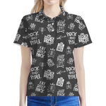 Rock And Roll Music Pattern Print Women's Polo Shirt