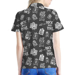 Rock And Roll Music Pattern Print Women's Polo Shirt