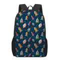 Rockets And Stars Pattern Print 17 Inch Backpack