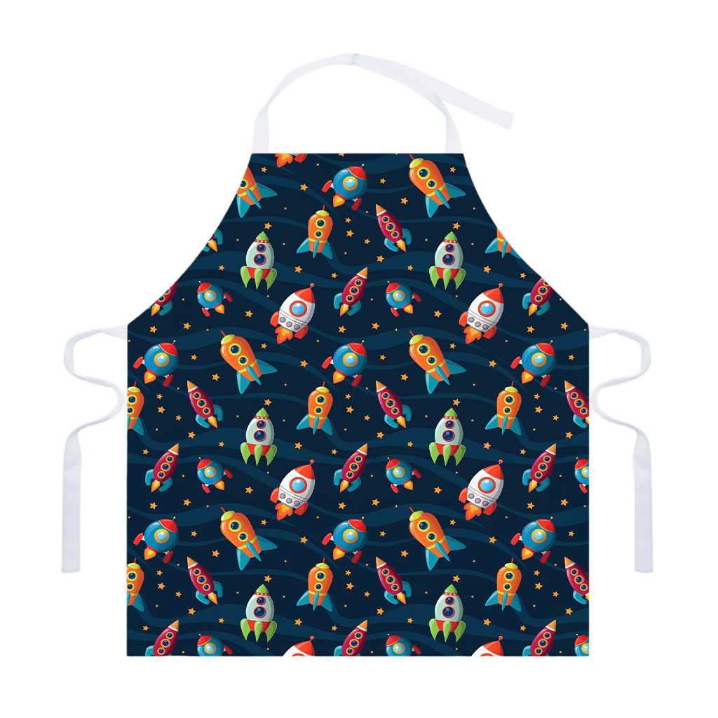Rockets And Stars Pattern Print Adjustable Apron