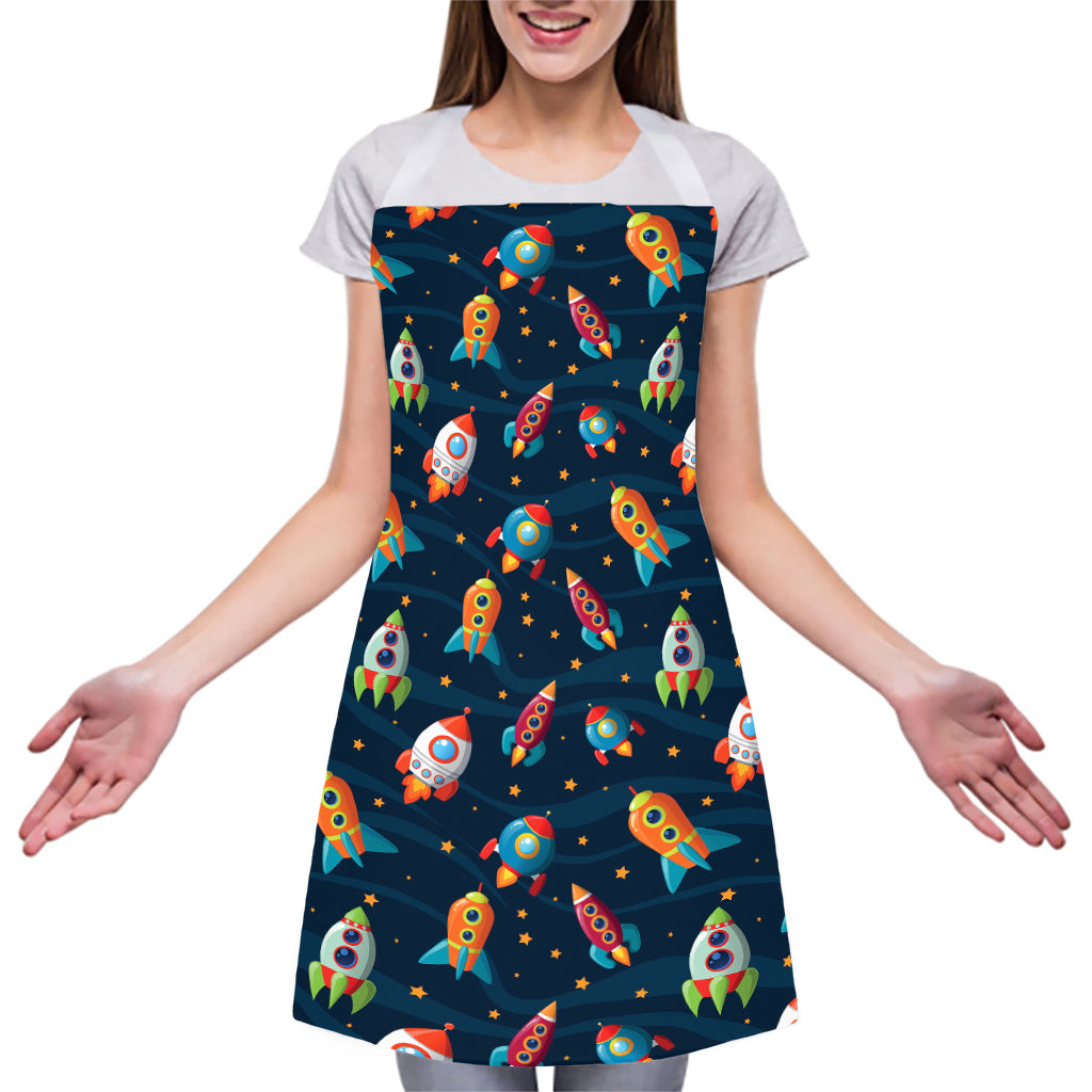 Rockets And Stars Pattern Print Adjustable Apron
