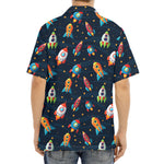 Rockets And Stars Pattern Print Aloha Shirt