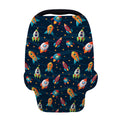 Rockets And Stars Pattern Print Baby Seat Cover